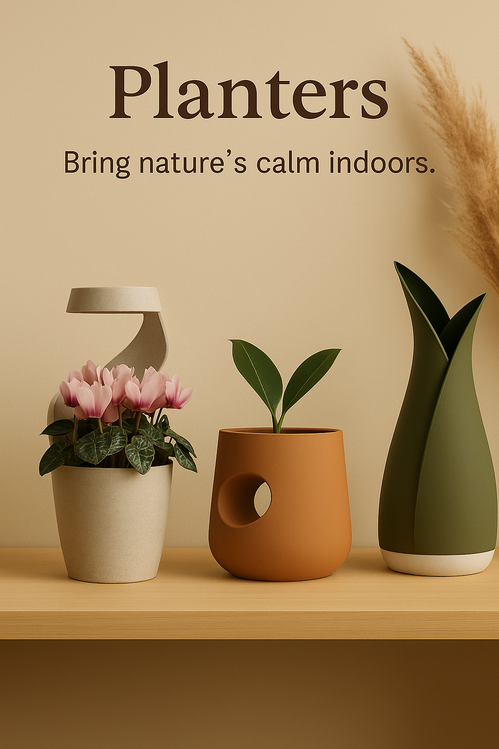 Photo inspiration: Visual Reference: Koho Nest Planters Minimalist Desk Home Planters For Calm Living