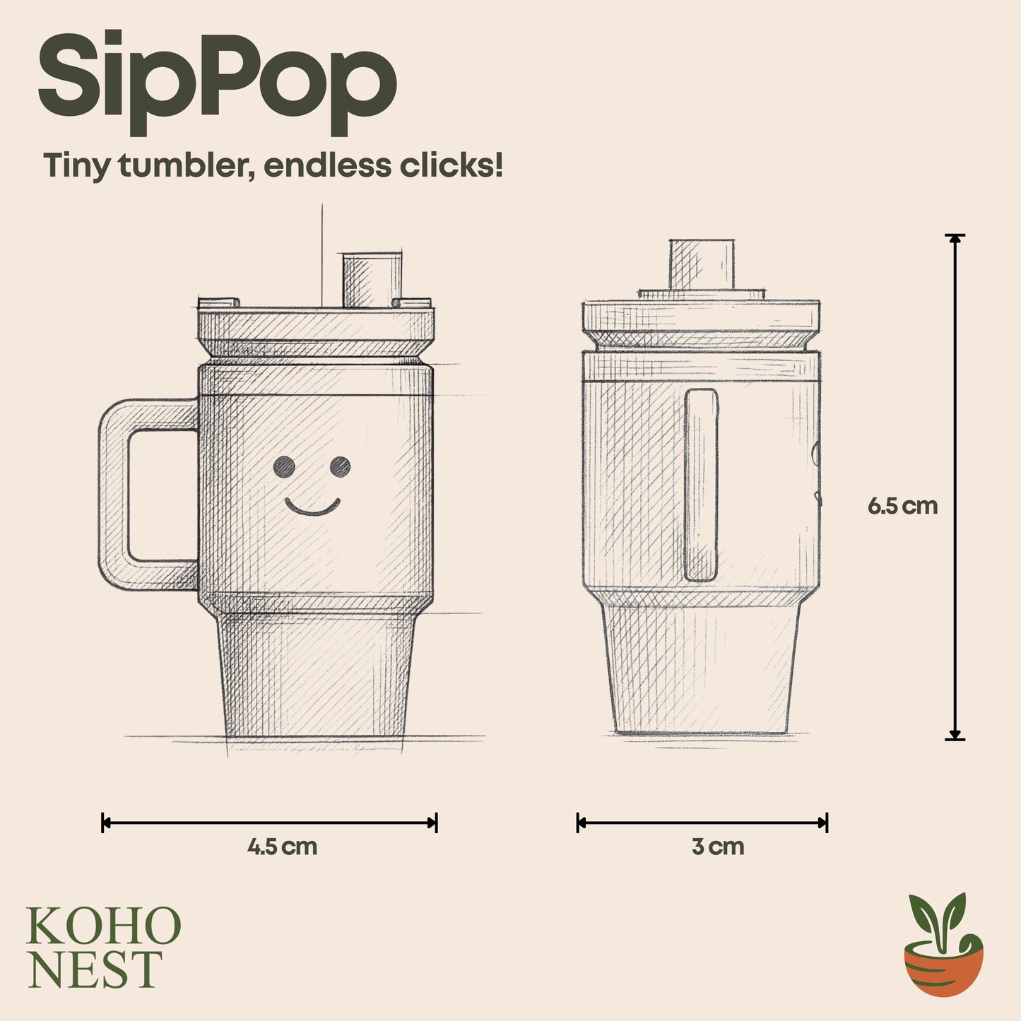 SipPop – Tumbler Fidget Keyring