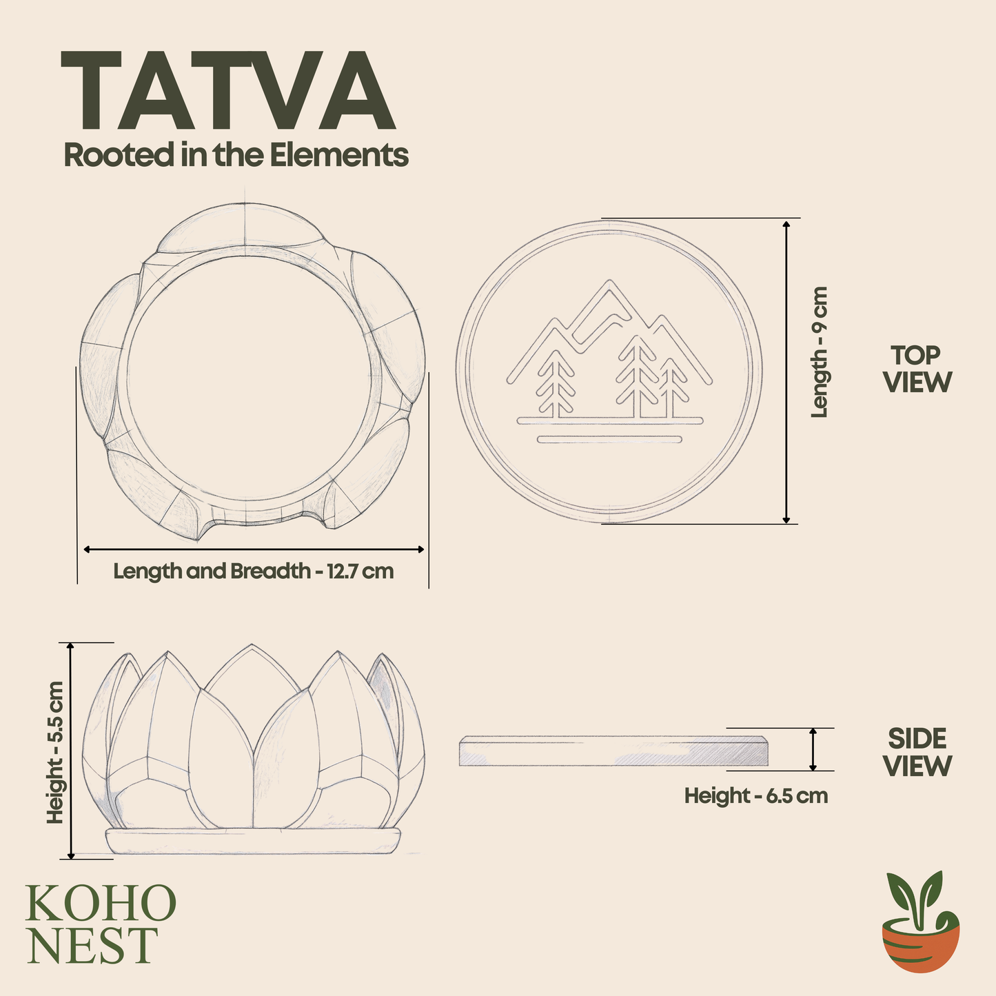 TATVA – Sculptural Element Coasters (Set of 6)