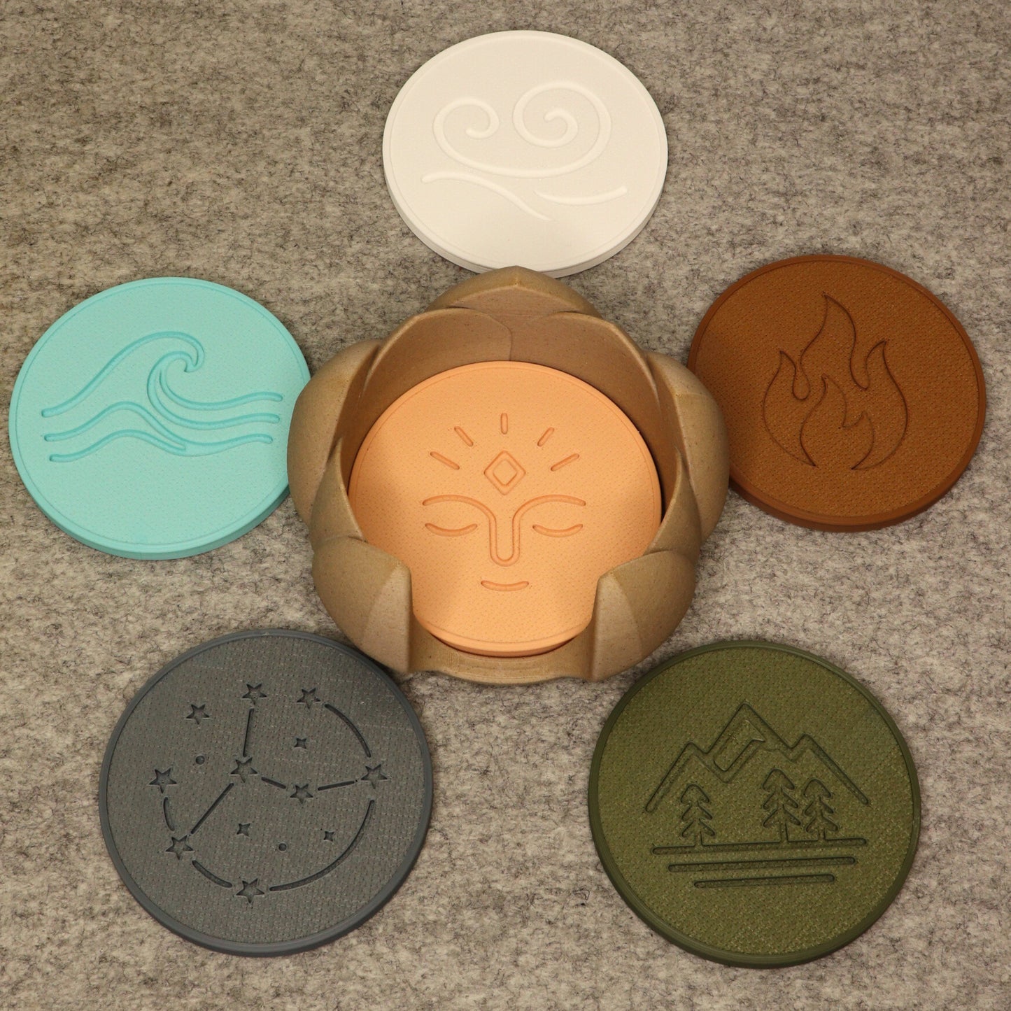 TATVA – Sculptural Element Coasters (Set of 6)