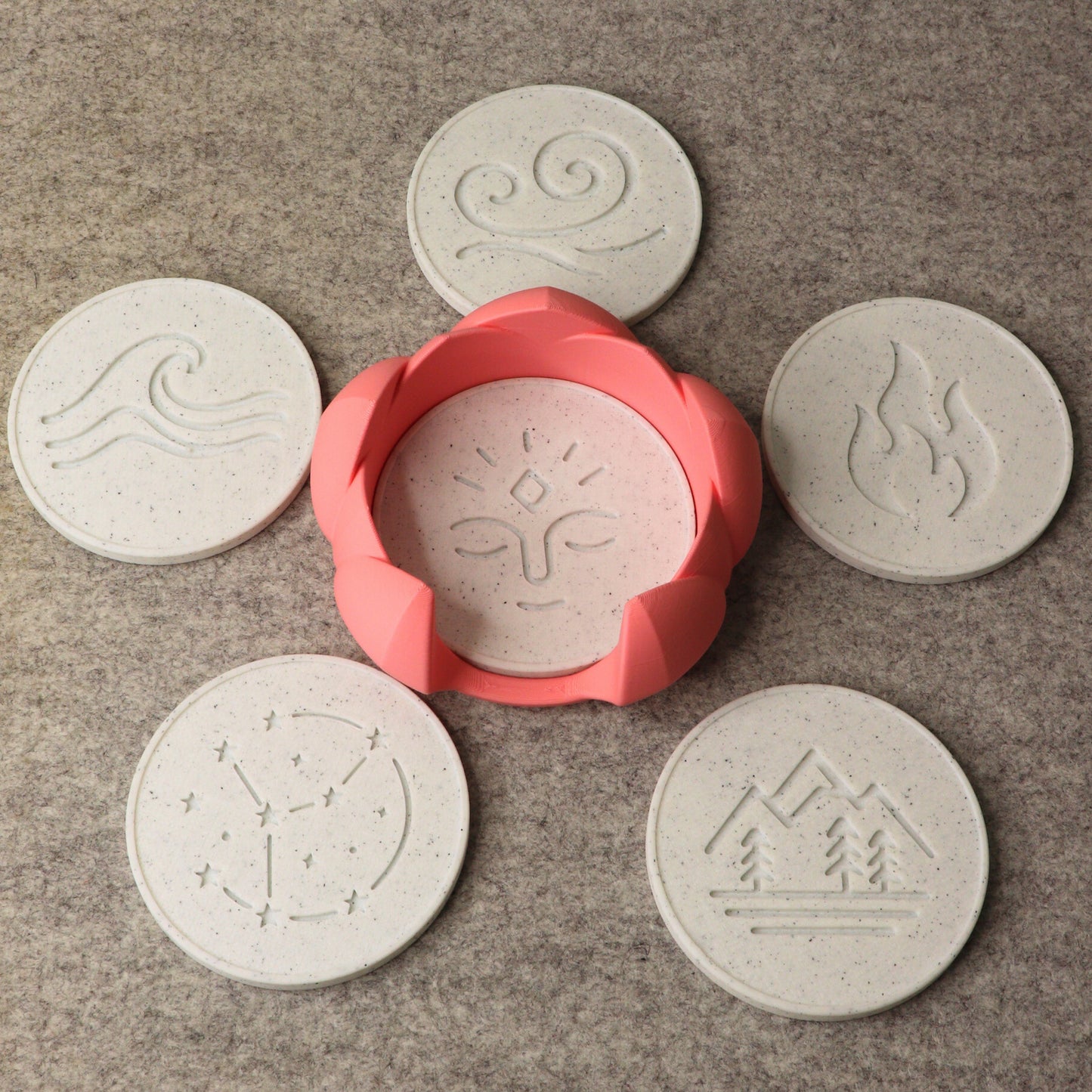TATVA – Sculptural Element Coasters (Set of 6)
