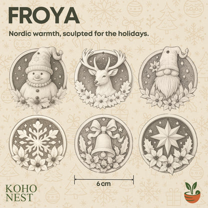 FROYA – Nordic Christmas Ornaments (Set of 6)