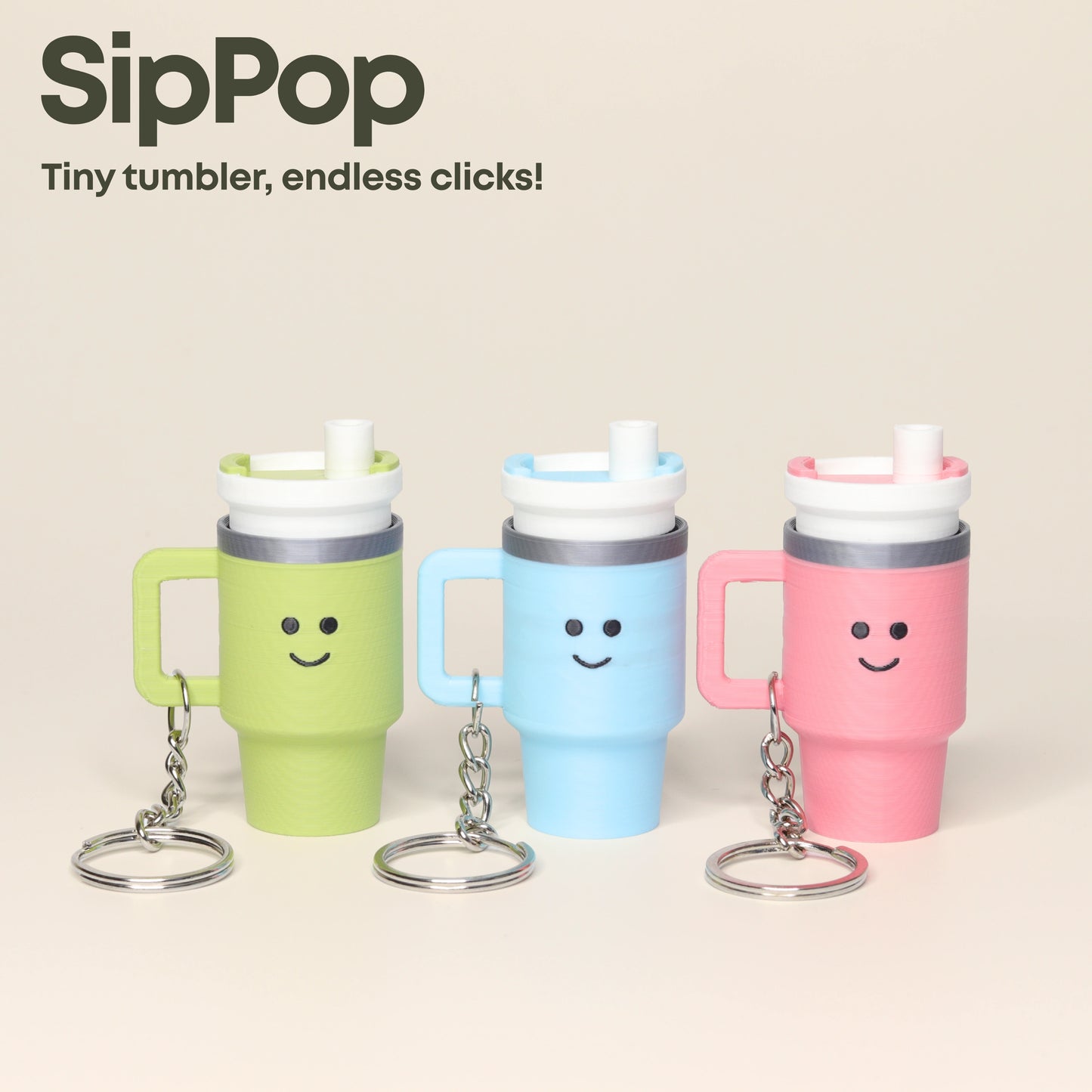 SipPop – Tumbler Fidget Keyring